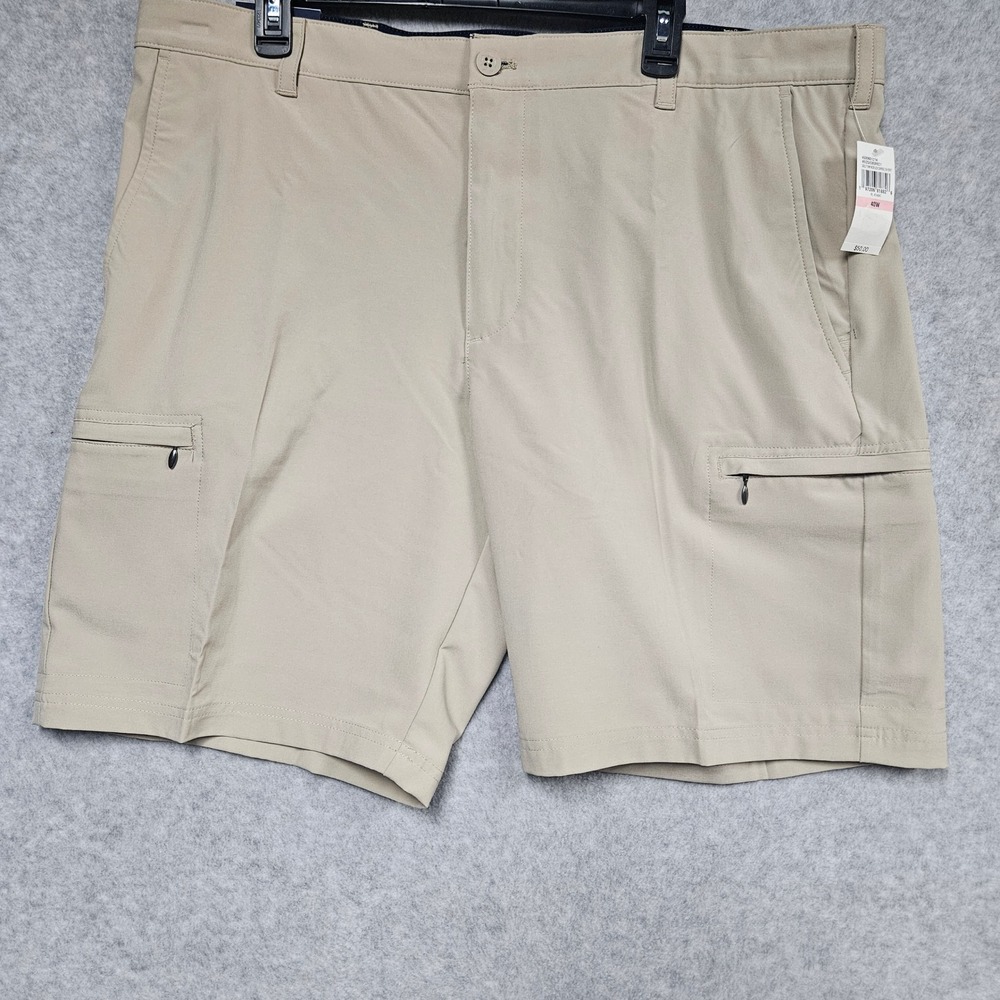 IZOD Golf Shorts Men 40 Khaki Swingflex Cargo Classic Fit Stretch Quick Dry 9.5"